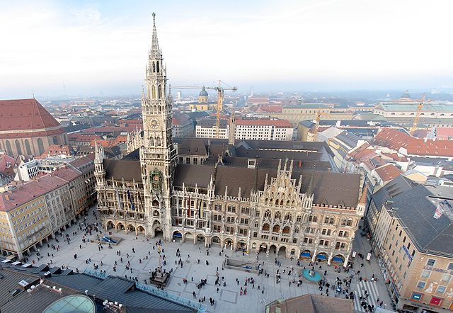 La ville de Marienplatz  à Munich en Allemagne